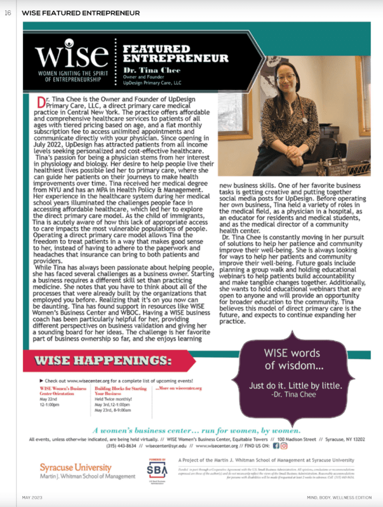 WISE Featured Entrepreneur _Syracuse Women Magazine_2023_05